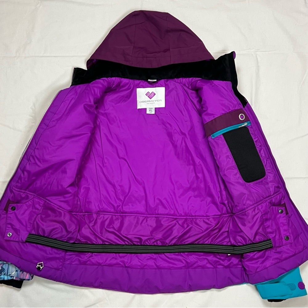 OBERMEYER ASPEN Tabor Insulated Hooded Ski Jacket Teen Girls Size XL 18 Purple - Picture 2 of 11